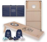 World Cornhole League - avec sac - Ensemble de deux planches de 120 x 60 cm - 100% bois - 16 super Bean Bags - Ubergames