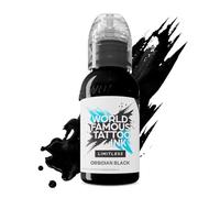 World Famous Limitless Encre de tatouage permanente, végétalienne, de qualité supérieure, noir obsidienne, 30 ml
