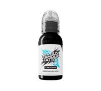 World Famous Limitless Encre de tatouage permanente végétalienne professionnelle de qualité supérieure, noir obsidienne, 120 ml