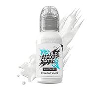 World Famous Limitless Tattoo Ink, Vegan Professional Premium Encre de tatouage permanente, blanc droit, 30 ml