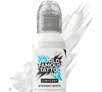 World Famous Limitless Tattoo Ink, Vegan Professional Premium Encre de tatouage permanente, blanc droit, 240 ml