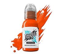 World Famous Tattoo Ink Limitless - Medium Orange 1 - Couleur de tatouage professionnelle - Conforme à la norme REACH - 30 ml