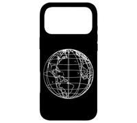 World Globe Line Art Carte planète Terre Atlas Voyage Coque pour iPhone 17 Pro Max