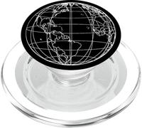 World Globe Line Art Carte planète Terre Atlas Voyage PopSockets PopGrip pour MagSafe