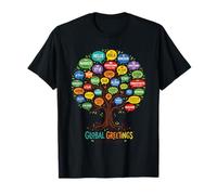 World Greetings Language Global Tree Unity Diverse Dites Bonjour T-Shirt