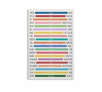 World Languages Poster Yes and No Translation in Different Languages Minimalist Print Framed Wall Art for Living Room Study Decor(Unframed,16x24inch(40x60cm))