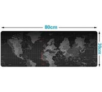 World Map Gaming Mouse Pad,800 x 300 x 3mm/31.5 x 11.8 x 0.11 inches,Mouse Pad,Non-Slip Desk Pad,Table Pad,Multifunctional Office Mouse Pad,Black Map