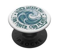 World Ocean Day. Our Power, Our Planet. Save Earth. Nature PopSockets PopGrip Adhésif