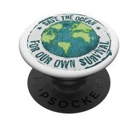 World Ocean Day. Our Power, Our Planet. Save Earth. Nature PopSockets PopGrip Adhésif