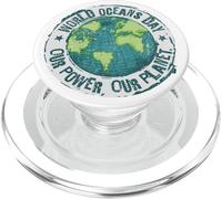 World Ocean Day. Our Power, Our Planet. Save Earth. Nature PopSockets PopGrip pour MagSafe
