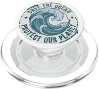 World Ocean Day. Our Power, Our Planet. Save Earth. Nature PopSockets PopGrip pour MagSafe
