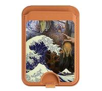 World of Art Vincent Vangogh Hokusai Da Vinci Porte-cartes magnétique pour iPhone 16 15 14 13 Pro Max, multicolore