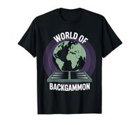 World of Backgammon Globe et Planche Design T-Shirt