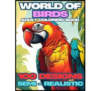 World of Birds : Semi - Realistic Animal Birds Edition Coloring Book For Adult: Animals, Macaw, Bald Eagle, Owl, Vulture, Flamingo, Penguin And Many ... Various Types of Birds Semi - Realistic Art