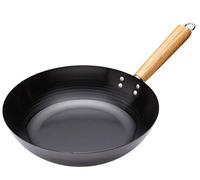 WORLD OF FLAVORS KitchenCraft - Wok Antiadhésif en Acier au Carbone, Compatible avec Toutes Les Sources de Chaleur, 30 cm
