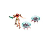Nintendo Metroid - JAKKS Pacific - Lot de 3 Figurines Articulées Samus Aran et Aliens - Licence Officielle du Jeu Vidéo - Jouet à Collectionner pour Enfants et Adultes Fans de l'univers