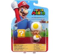 World of Nintendo - Super Mario - Figurine articulée 10.2cm + Accessoire - Toad en Jaune + Point d'interrogation