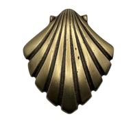 World of Pilgrims Chemin de Saint-Jacques de Compostelle en métal moulé - Coquillage de sol fidèle - Objet de collection massif et presse-papier - 360 g - 14 x 12 cm