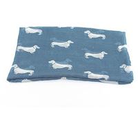 World of Shawls Chiens Teckel Écharpe Imprimée - Toutes Saisons Écharpe - Grande Taille - Petit Mini Chien Saucisse - bleu sarcelle,