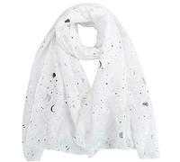 World of Shawls Écharpe nouvelle pour femmes avec paillettes étoiles, écharpe maxi, étole - Plain/Perlée/Brodée/Dentelle, 39 x 72 Inches