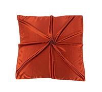 World of Shawls Foulard carré en satin de soie uni 90 x 90 cm, rouille, Taille Unique