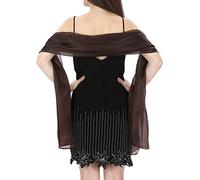 World of Shawls Monde de Châles soyeux irisé Wrap Stole châle pour mariage mariée en soirée Prom & les fêtes - Marron chocolat, 70 x 180 cm