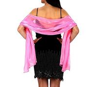 World of Shawls Monde de Châles soyeux irisé Wrap Stole châle pour mariage mariée en soirée Prom & les fêtes - Rose Bonbon, 70 x 180 Cms