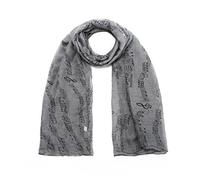 World of Shawls Musique Écharpe Imprimée Notes De Musique Classique Mozart Style Crochet Croche (note De Musique) Écharpe Mode Pour Femmes Enveloppant Écharpes - Argent, 95 x 200