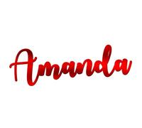 World of Sparkles Amanda Breloque pour gâteau de célébration personnalisée en acrylique de 3 mm d'épaisseur et élégante | Nom/mot personnalisé - 7,6 cm, 10,2 cm, 12,7 cm, 15,2 cm (rouge) 12,7 cm