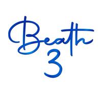 World of Sparkles Breloque en acrylique pour gâteau de célébration « Beath 3 » de 3 mm d'épaisseur et élégante | Nom et numéro personnalisés - 7,6 cm, 10,2 cm, 12,7 cm, 15,2 cm (bleu) 7,6 cm