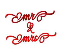 World of Sparkles Breloque gâteau Mr & Mrs en acrylique 3 mm d'épaisseur et chic - Tailles 10,2 cm, 12,7 cm, 15,2 cm (rouge) 15,2 cm