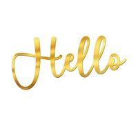 World of Sparkles Breloque pour gâteau d'anniversaire « Hello » en acrylique de 3 mm d'épaisseur et chic - 7,6 cm, 10,2 cm, 12,7 cm, 15,2 cm (noir) 7,6 cm