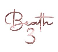 World of Sparkles Breloque pour gâteau de célébration personnalisée en acrylique de 3 mm d'épaisseur et chic | Nom et numéro personnalisés - 7,6 cm, 10,2 cm, 12,7 cm, 15,2 cm (miroir or rose) 15,2 cm