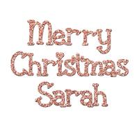 World of Sparkles Breloque pour gâteau de Noël personnalisée en acrylique de 3 mm d'épaisseur et chic - 7,6 cm, 10,2 cm, 12,7 cm, 15,2 cm (paillettes or rose) 15,2 cm