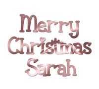 World of Sparkles Breloque pour gâteau de Noël personnalisée en acrylique de 3 mm d'épaisseur et chic - 7,6 cm, 10,2 cm, 12,7 cm, 15,2 cm (miroir or rose) 15,2 cm