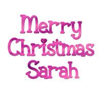 World of Sparkles Breloque pour gâteau de Noël personnalisée en acrylique de 3 mm d'épaisseur et chic - 7,6 cm, 10,2 cm, 12,7 cm, 15,2 cm (rose pastel) 12,7 cm