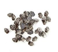 World of Sparkles - Lot de 50 clous style tête de mort à fixer avec un applicateur Hotfix pour vêtements et loisirs créatifs - 11,5 mm - argentés, Métal, Noir , 11.5mm - 50pcs