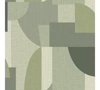 World of Wallpaper Ceruti Papier peint géométrique moderne pour salon, chambre à coucher, revêtement mural décoratif de luxe, vert