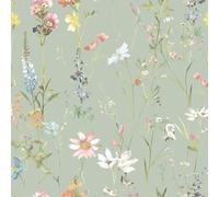 World of Wallpaper Elsie AF0044 Papier peint minimaliste pour salon, chambre à coucher, cuisine Vert sauge