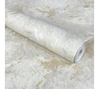 World of Wallpaper, Luxe Collection, Papier Peint effet Marbre - Fond D'écran pour Salon, Boutique, TV, Chambre, Couloir, Décoration - Moderne Design Decoratif Papier Peint - Crème/Doré