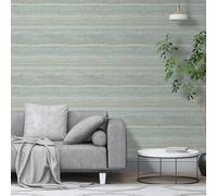World of Wallpaper Papier peint effet marbre Strata pour salons, chambres élégantes, murs d'accentuation aux reflets métalliques Vert sauge/doré 3102