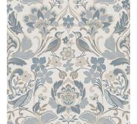 World of Wallpaper Papier peint texturé à motifs floraux sur le thème folklorique, finition mate, pour salon et chambre à coucher - Bleu doux 946103