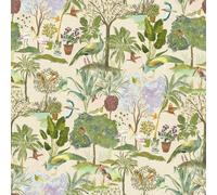 World of Wallpaper Paradise Garden (WOW178) Papier peint peint à la main de style tropical, oiseaux et forêt exotique pour murs d'entité, chambres, salons