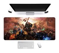 World of Warcraft 900x400mm Tapis de Souris XXL Multifonction Gaming Mousepad XXL Grand sous Main, Anime Souris 3mm Bureau Anti-Glissant Surface Texturée pour Ordinateur, D