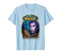 World of Warcraft Epic Tyrande Whisperwind Big Chest Poster T-Shirt, Homme, Bleu Céleste, XL