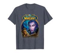 World of Warcraft Epic Tyrande Whisperwind Big Chest Poster T-Shirt, Homme, Bleu Chiné, 3XL