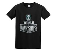 World of Warships Logo T Shirt Men Tops Tee Black XXL
