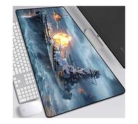 World of Warships Tapis de Souris Gaming XXL, 900x400mm, Anime Mouse Pad - Surface spéciale améliore la Vitesse et la précision, 3mm Base en Caoutchouc Antidérapant Surface-pour Ordinateur et PC, A