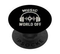 World Off Funny Music Lover Beat Makers Producteur de Musique pour Homme PopSockets PopGrip Adhésif