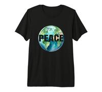 World Peace on Earth Anti Guerre Humanité et Amour T-Shirt Haut de Gamme